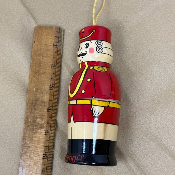 Christmas Ornament Russian GROMOFF Vodka Bottle Holder Toy Soldier Kitchy - Picture 5 of 5